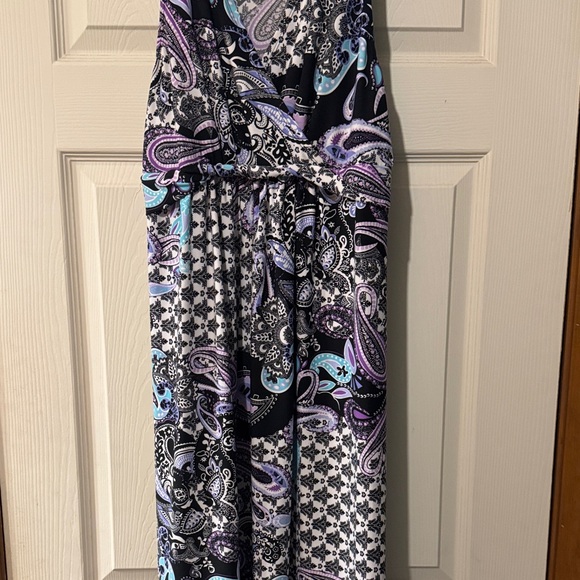 New Directions Black,  Blue, Violet Vibrant Maxi Dress - Picture 3 of 8